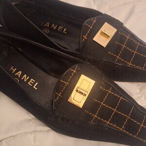 Vintage Chanel Square Toe Loafers